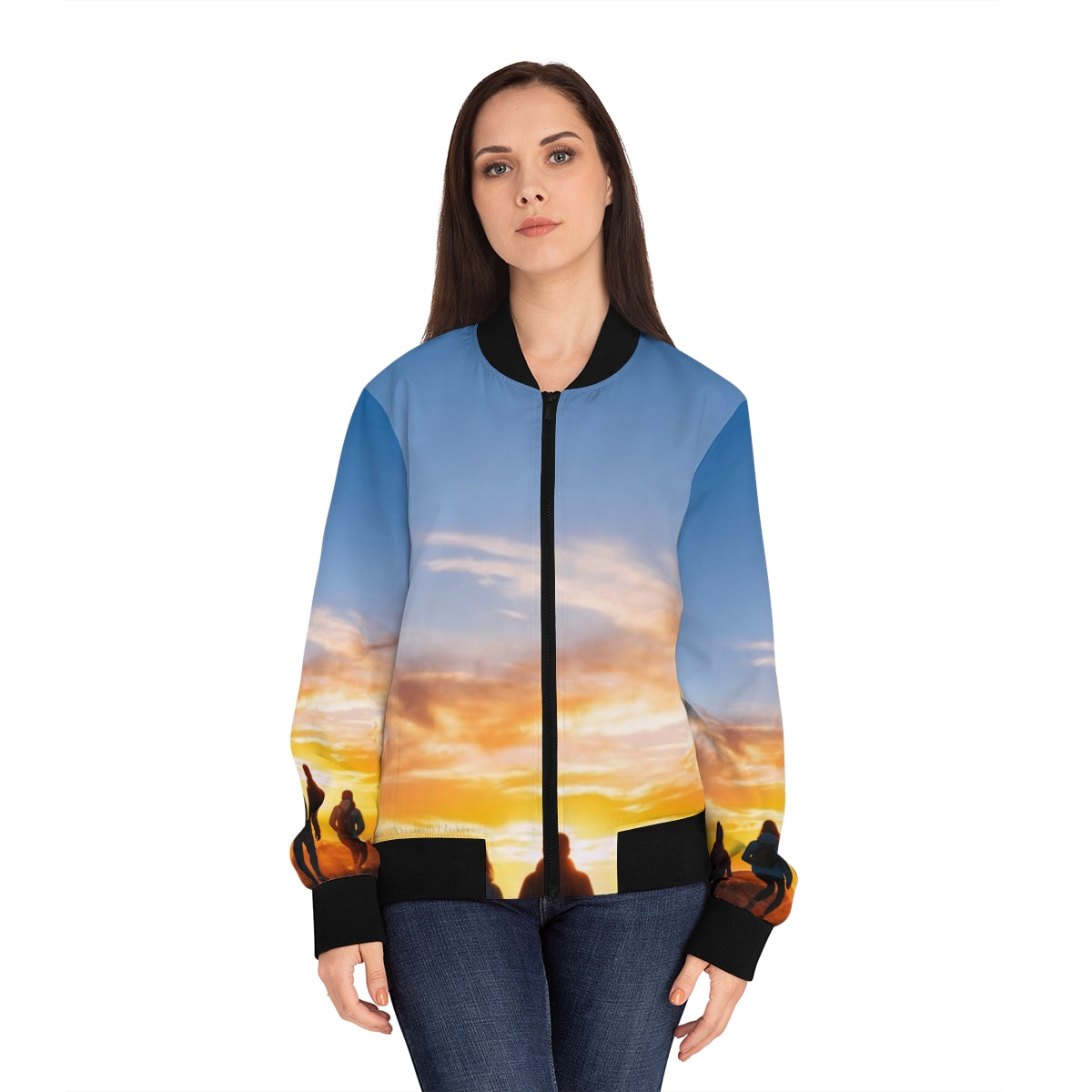 Women's Bomber Jacket - Sunset Trail | Echovira Gallery