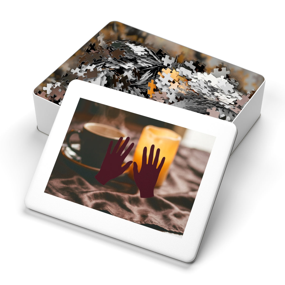 Jigsaw Puzzle with Tin - Coffee Solace Dark Academia... |...