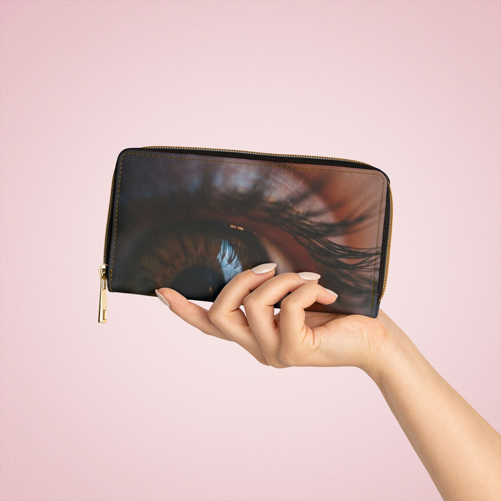 Zipper Wallet - Amber Iris Reflection Fine Art Print |...