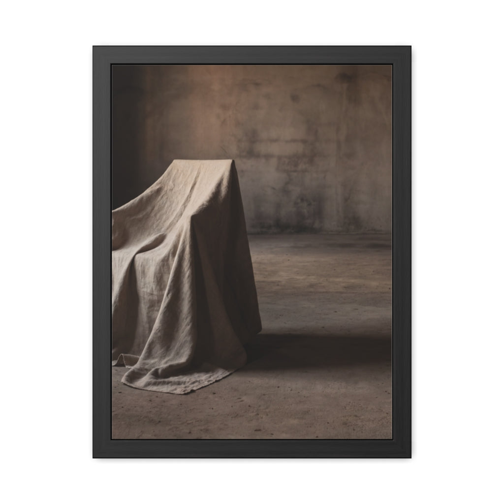 Framed Poster - Draped Minimalist Form — Portrait