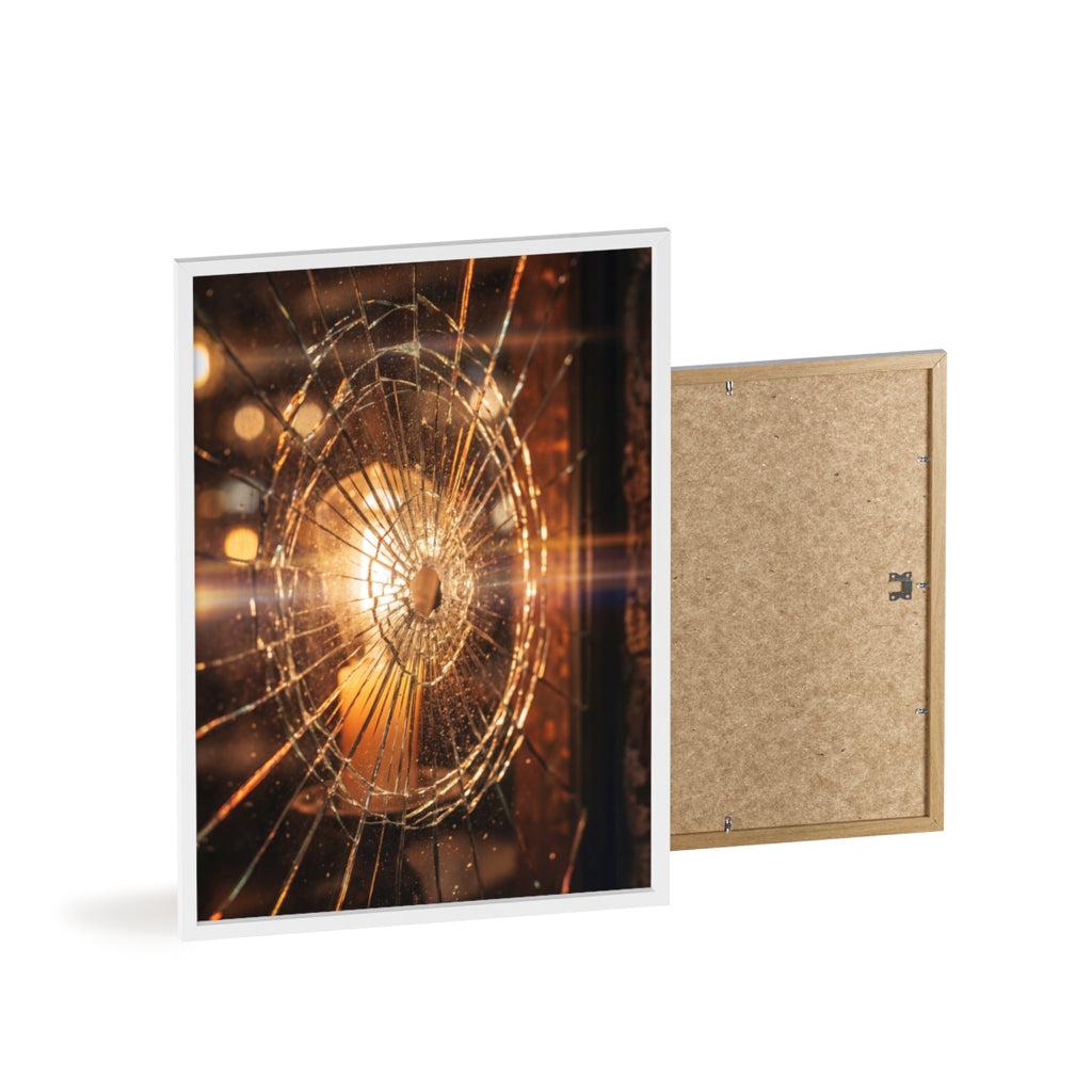 Wood Framed Poster - Cinematic Fracture — Portrait