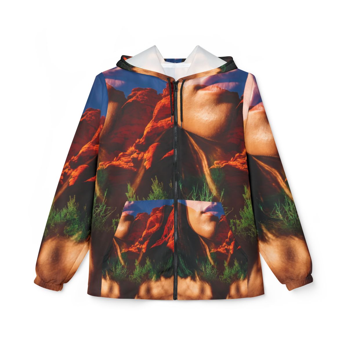 Men's Windbreaker Jacket - Red Rock Mirage Shell | Echovira...