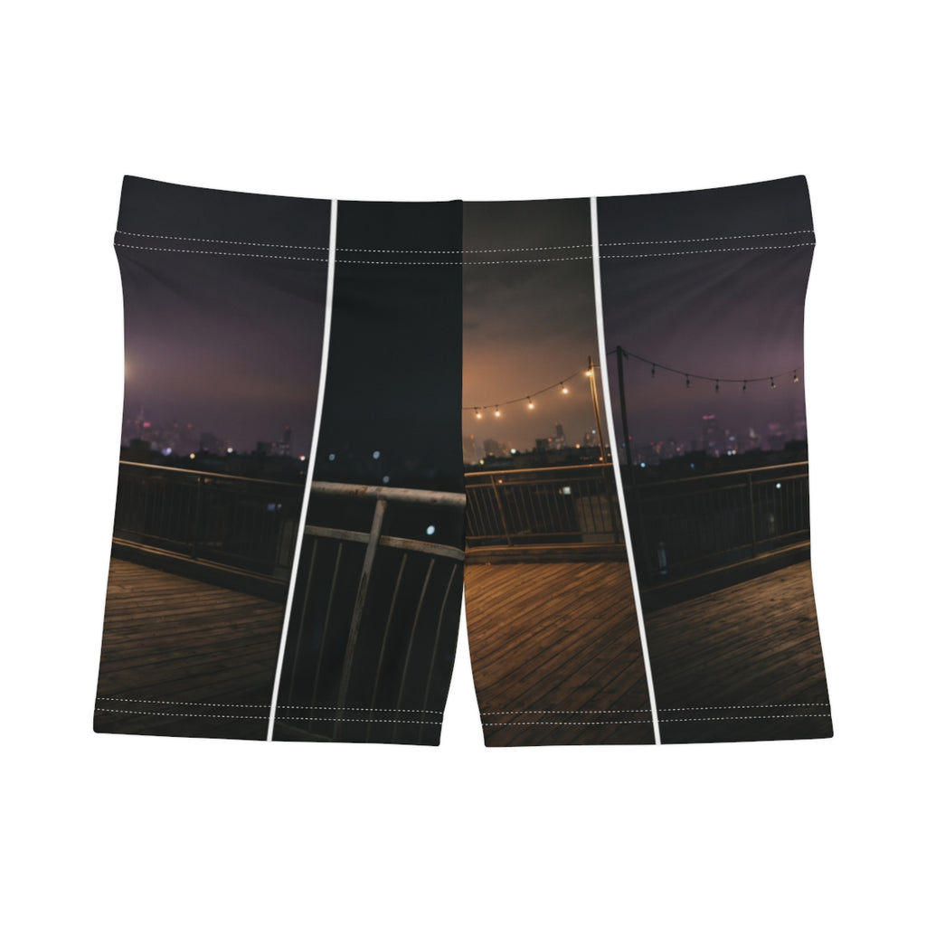 Women's Shorts with City Skyline Art