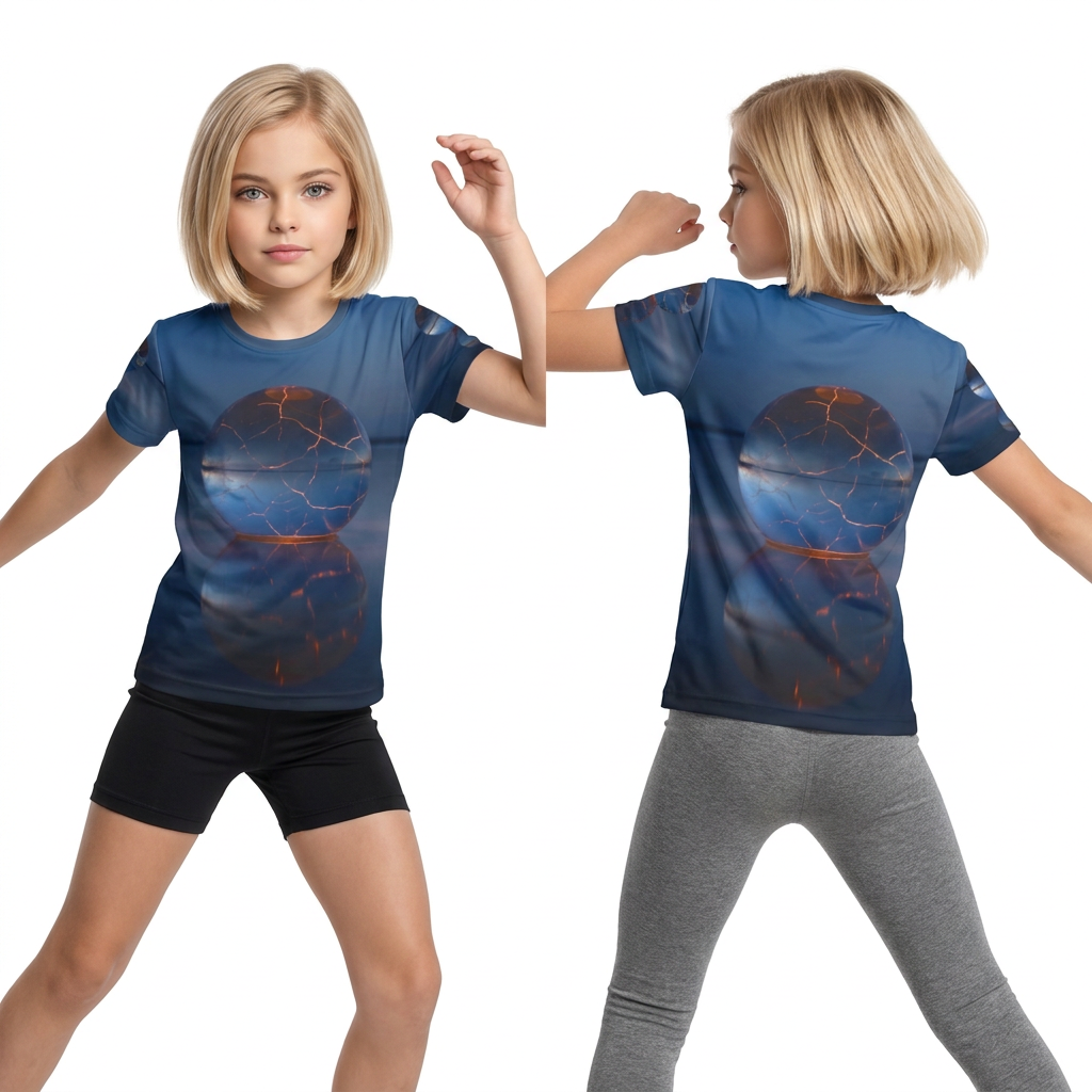 Kids Sports Jersey with Glowing Fractured Orb