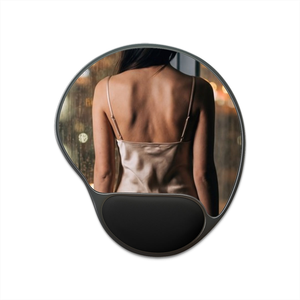Mouse Pad With Wrist Rest - Rainy City Glow | Echovira...