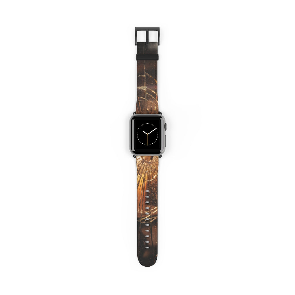 Apple Watch Band - Shattered Amber Glass Art - Golden Hour...