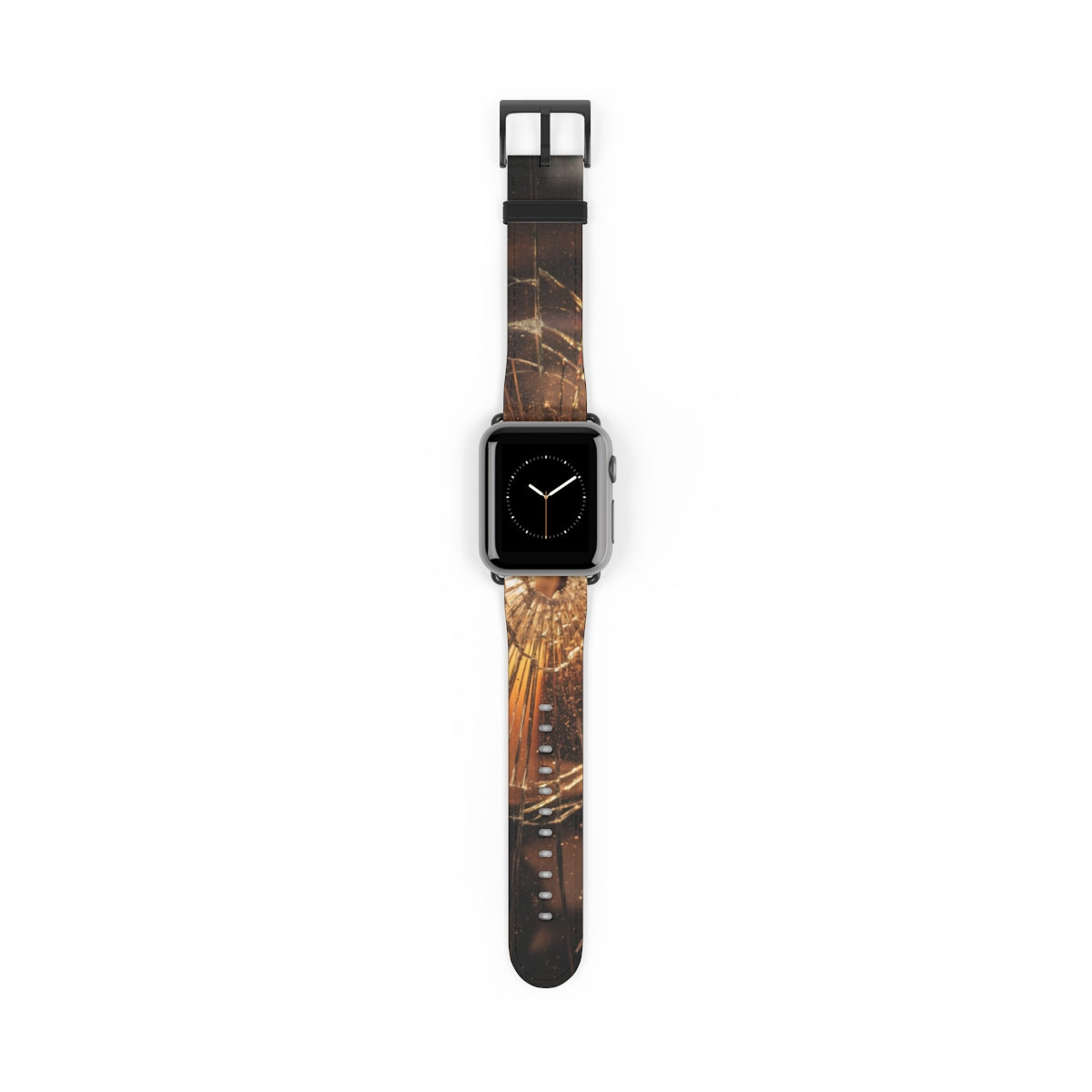 Apple Watch Band - Shattered Amber Glass Art - Golden Hour...