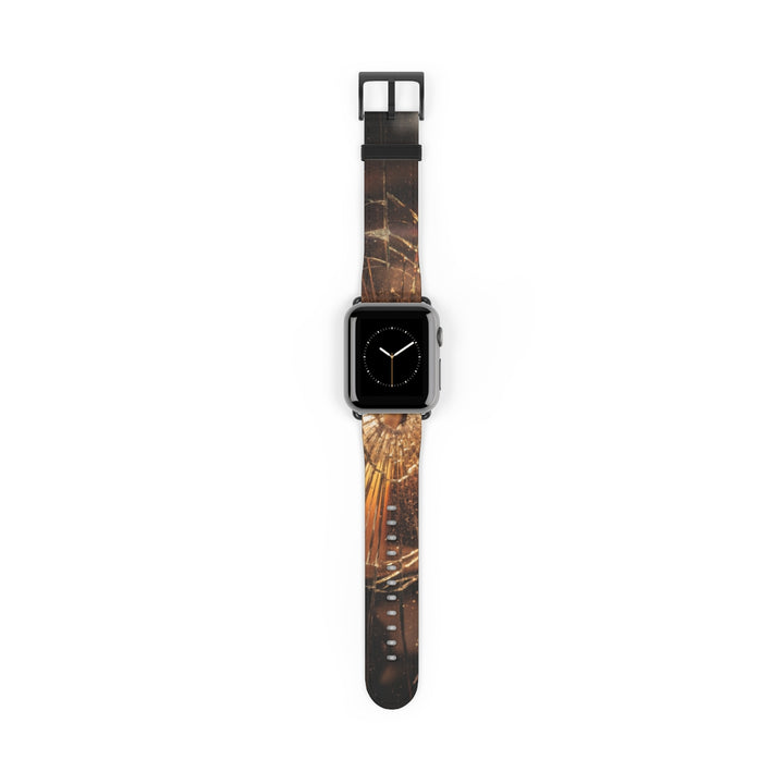 Apple Watch Band - Shattered Amber Glass Art - Golden Hour Reflection