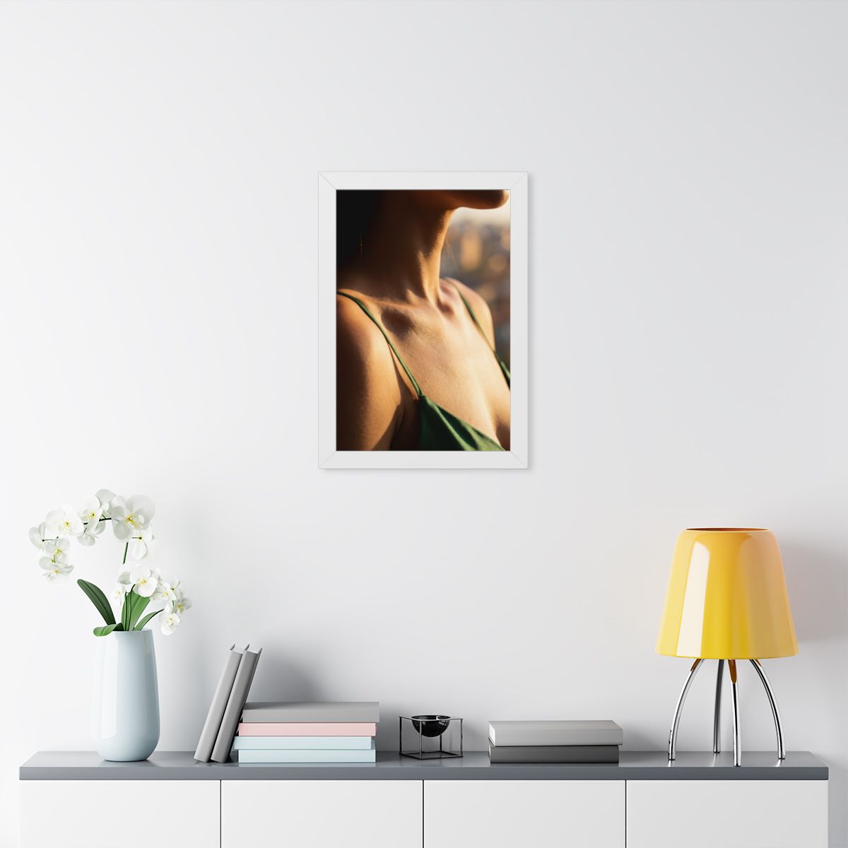 Framed Vertical Poster - Golden Hour Glow - Minimalist... |...