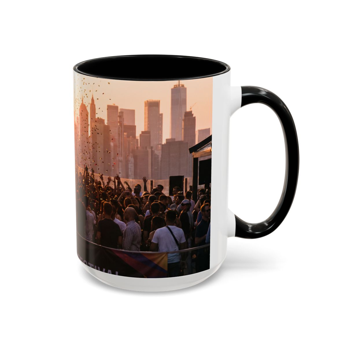 Accent Coffee Mug - City Lights Festival | Echovira Gallery