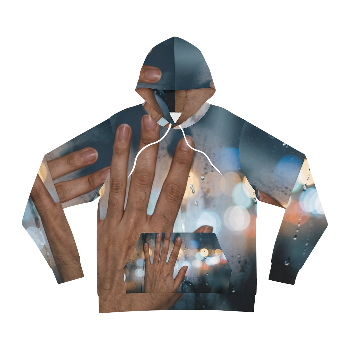 Women's Fashion Hoodie Rainy City Window Art