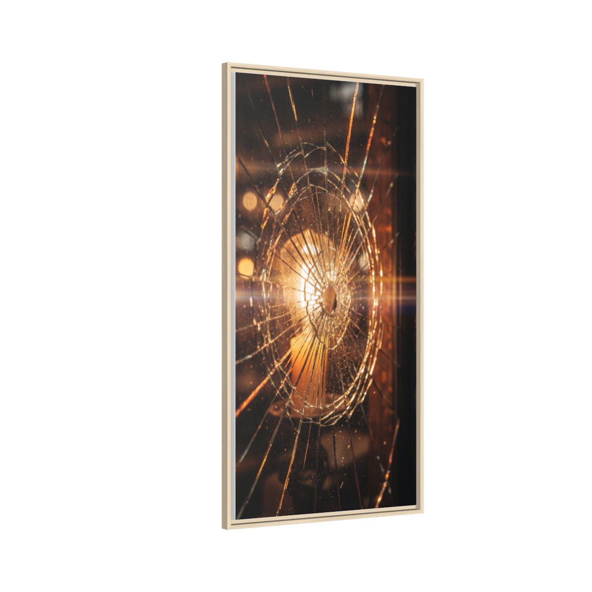 Framed Matte Canvas - Shattered Glass — Natural / 1.25"