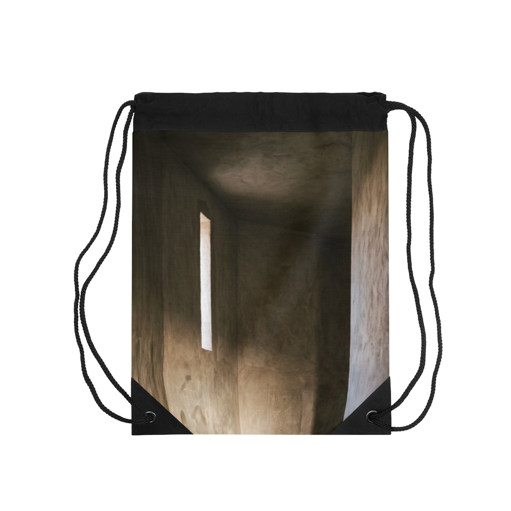 Drawstring Bag - Shadows of the Citadel moody architectural...
