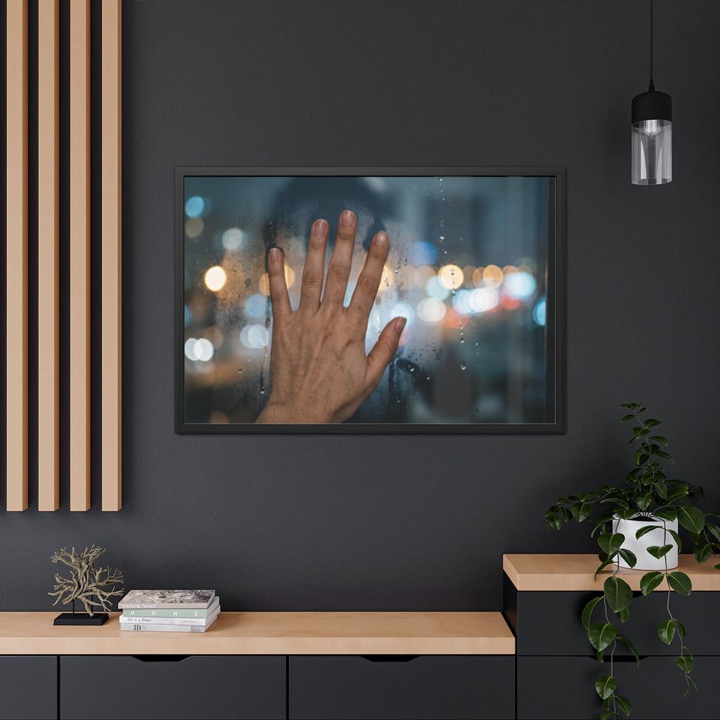 Landscape Framed Poster Rainy City Window
