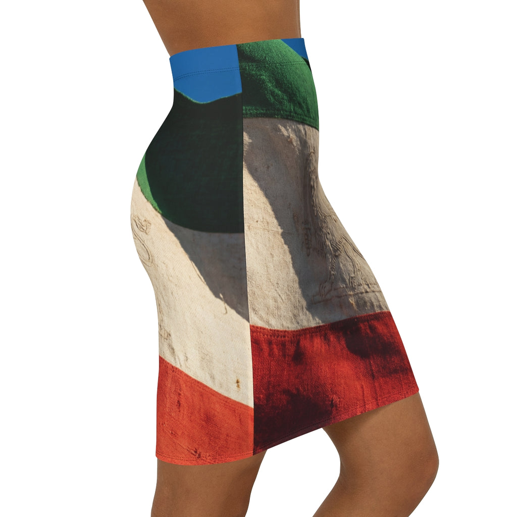 Women's Mid-Waist Pencil Skirt - Vintage Persian Lion and......