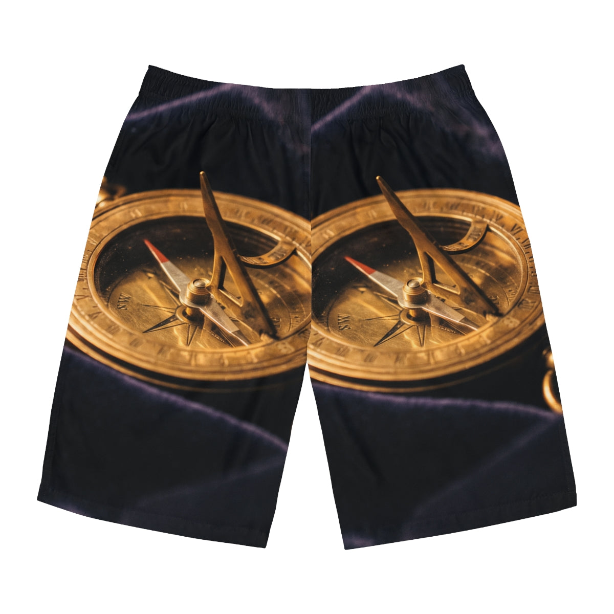 Men's Board Shorts Antique Brass Sundial Art