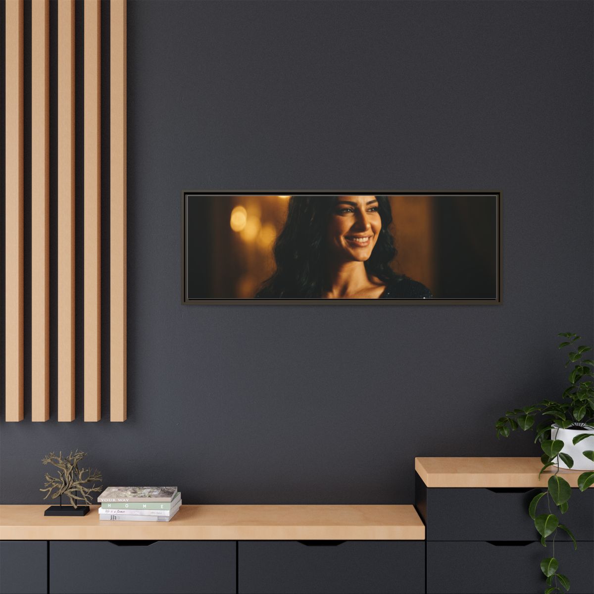 Framed Canvas Art - Golden Glamour — Espresso / 1.25"
