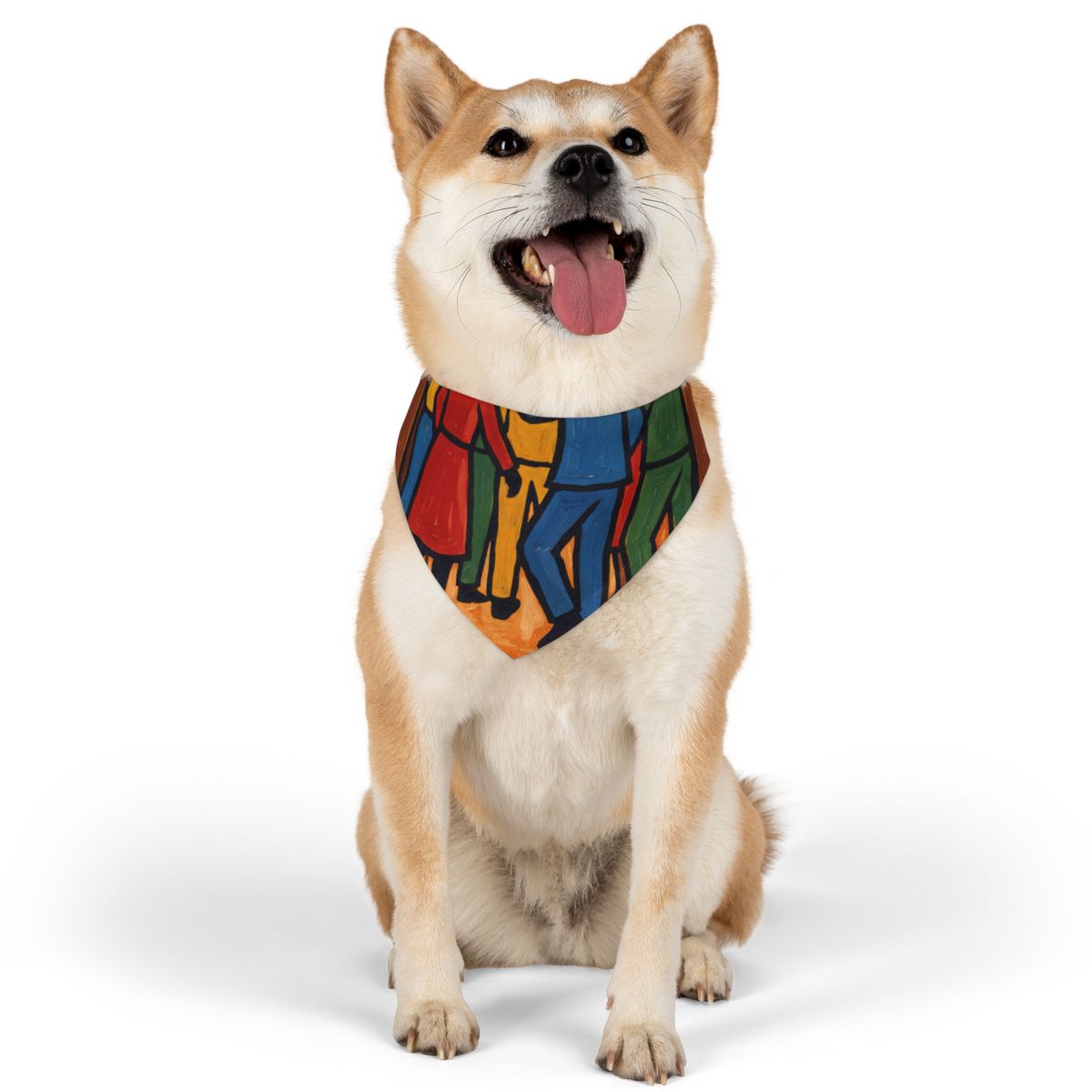 Pet Bandana Collar - Retro Social Club Silhouette Painting...