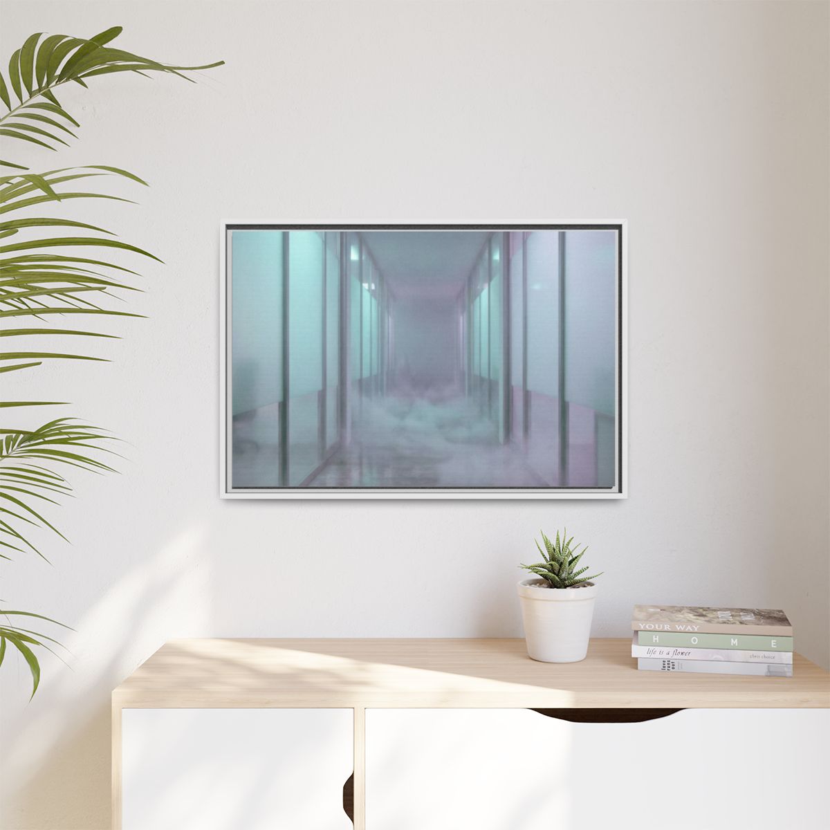 Matte Canvas, Framed - Liminal Corridor Fog Art Print —... |...