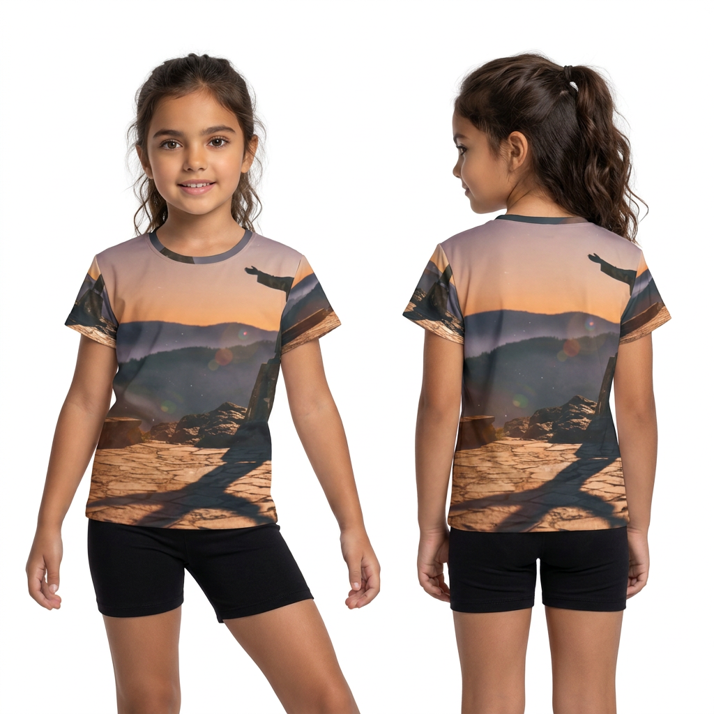 Kids Sports Jersey with Twilight Mountain Vista