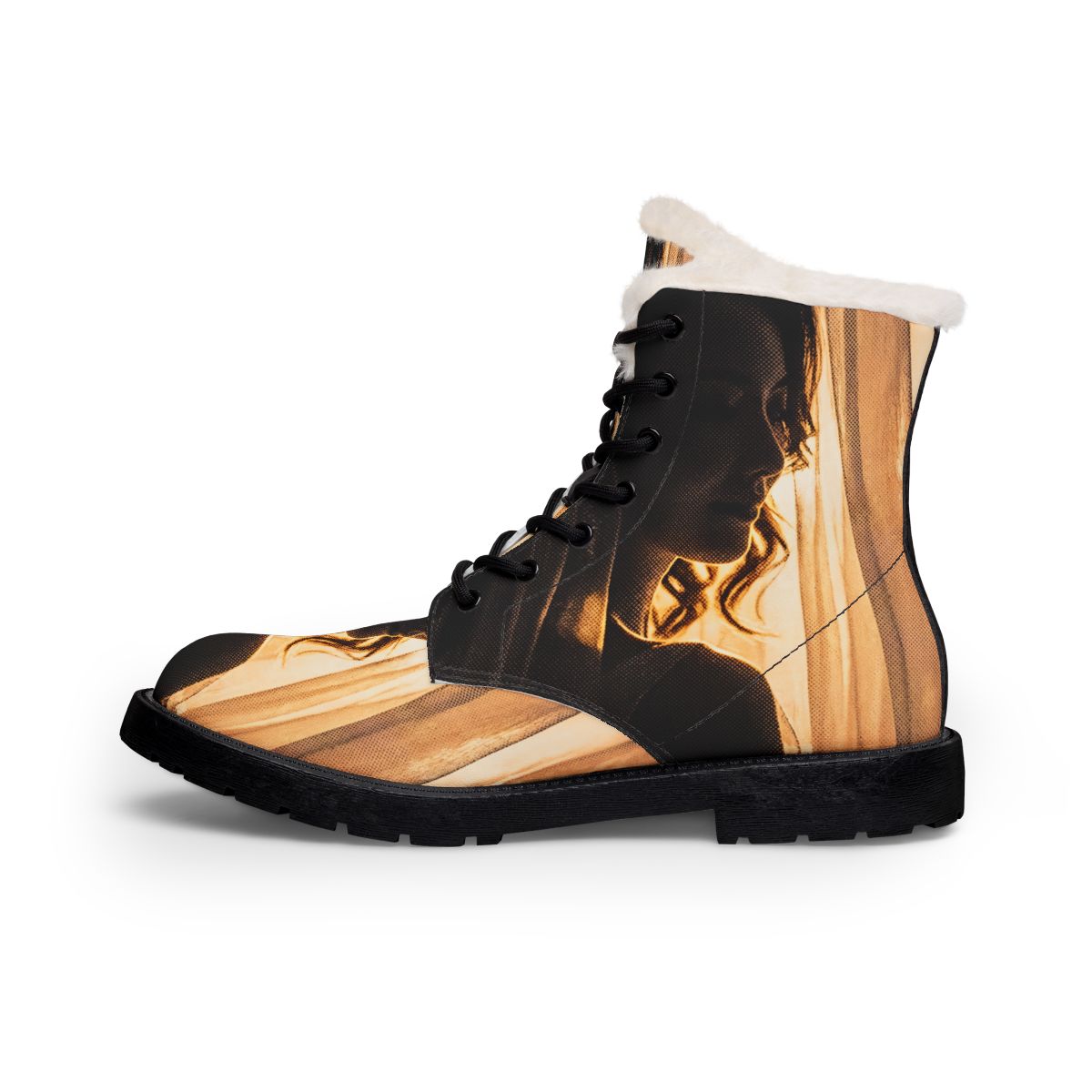 Women's Fur Boots - Golden Veil | Echovira Gallery