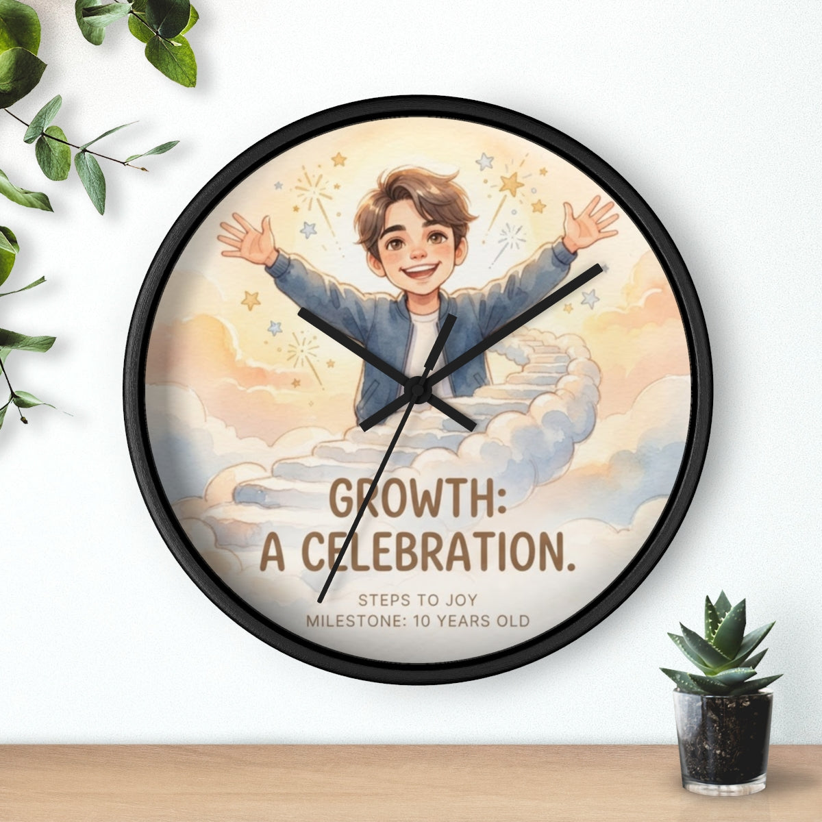 Wall Clock - Steps to Joy Celestial | Echovira Gallery