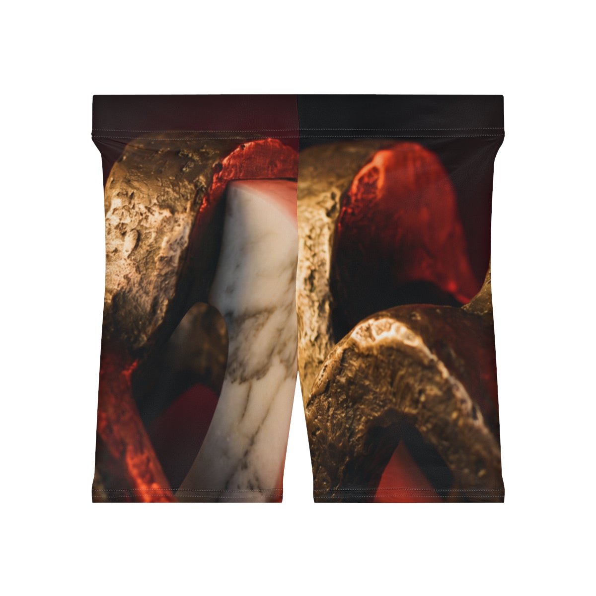 Women's Biker Shorts - Bronze Marble | Echovira Gallery