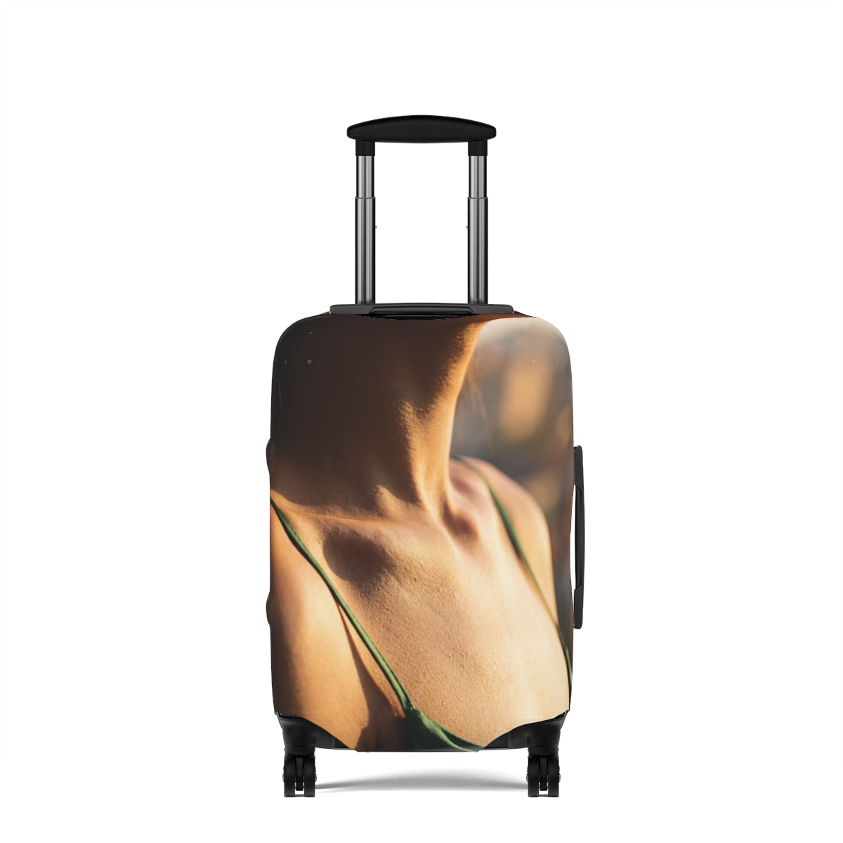 Luggage Cover - Golden Hour Elegance Minimalist Portrait Art...
