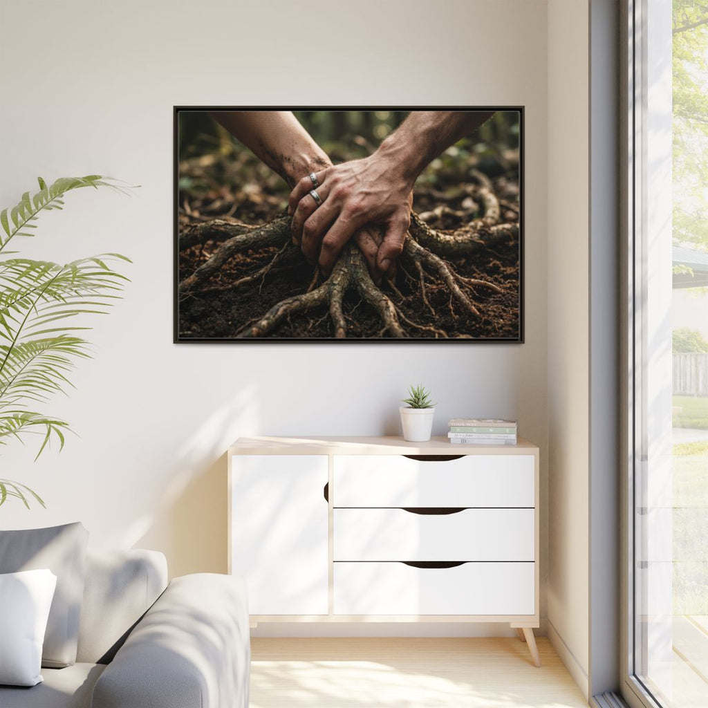 Framed Forest Root Canvas Landscape Art