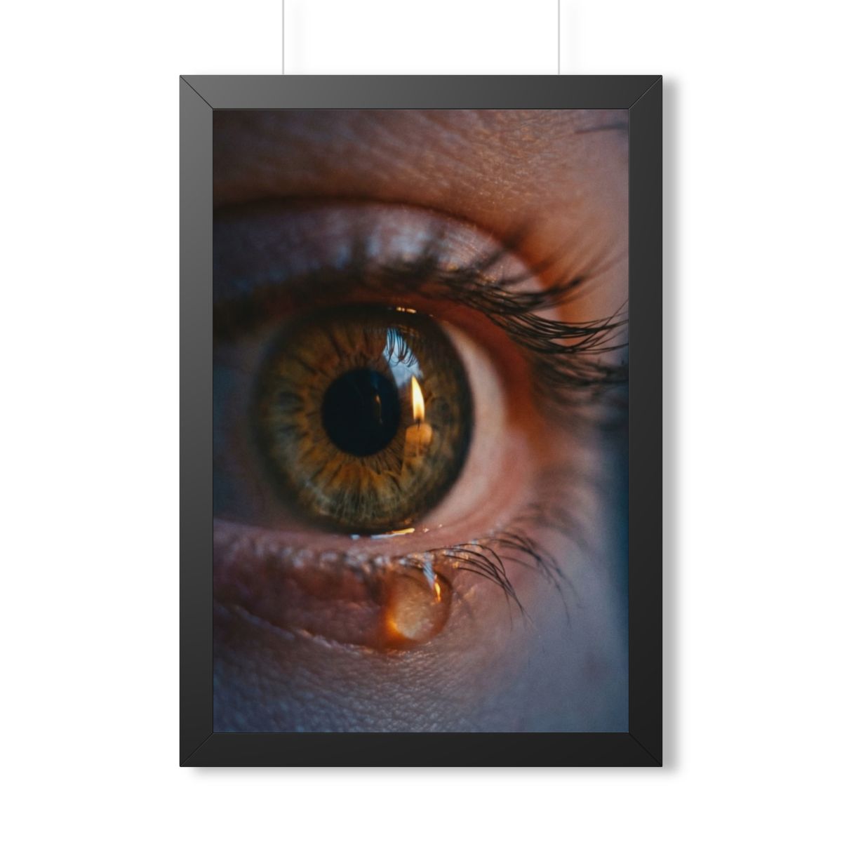 Framed Vertical Poster - Amber Iris Reflection Fine Art... |...