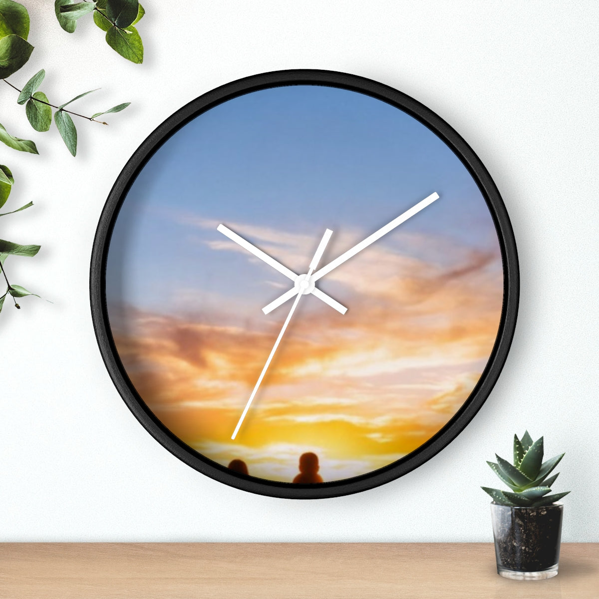 Wall Clock - Golden Hour Mountain Trail | Echovira Gallery