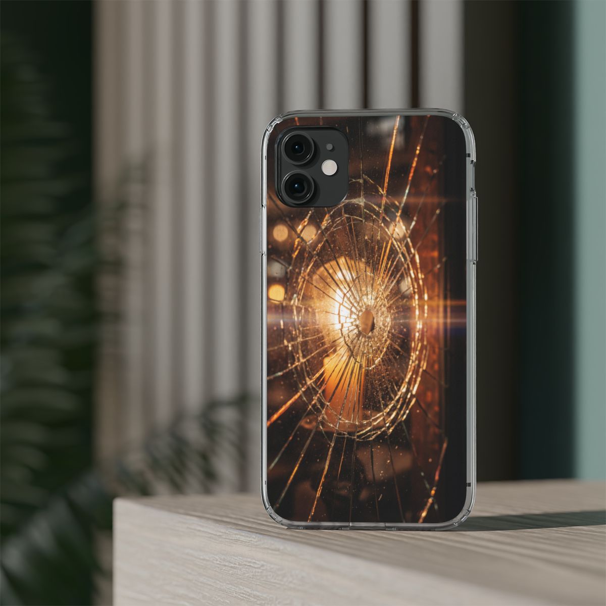 Clear Impact-Resistant Case - Fractured Glow