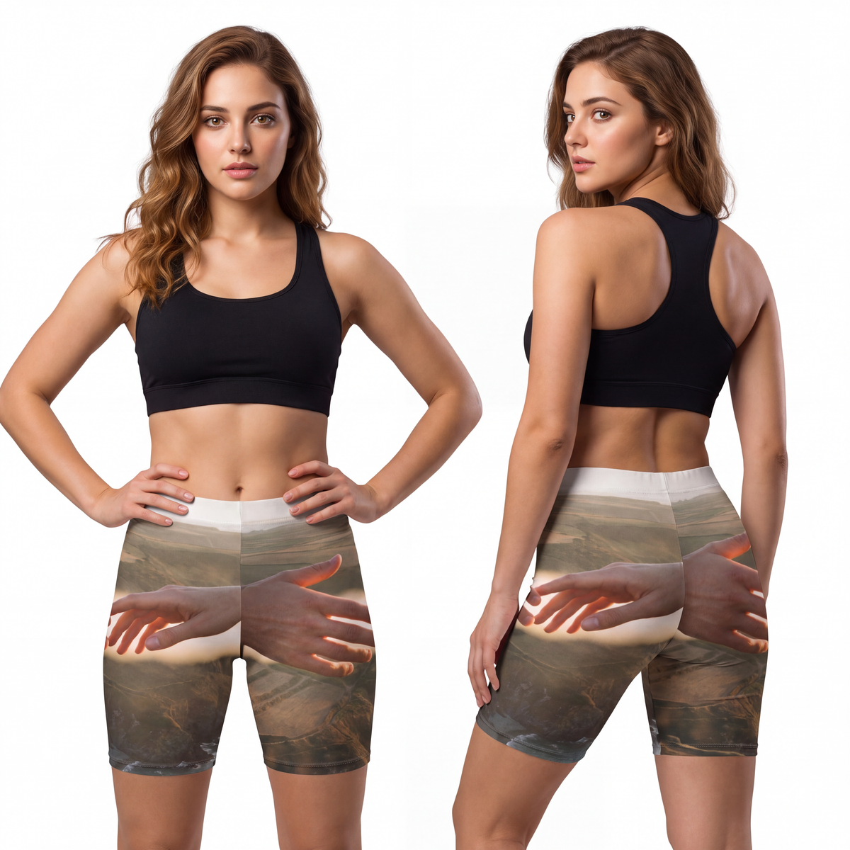 Women's Biker Shorts - The Infinite Touch | Ethereal Coastal...