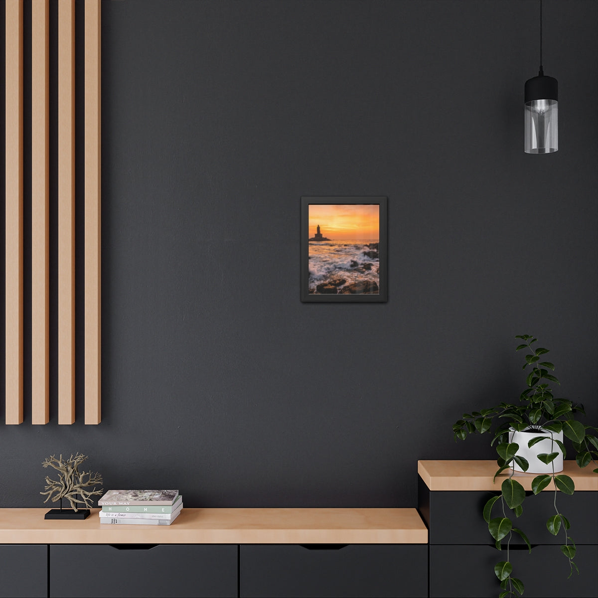 Framed Posters - Coastal Golden Glow — Portrait