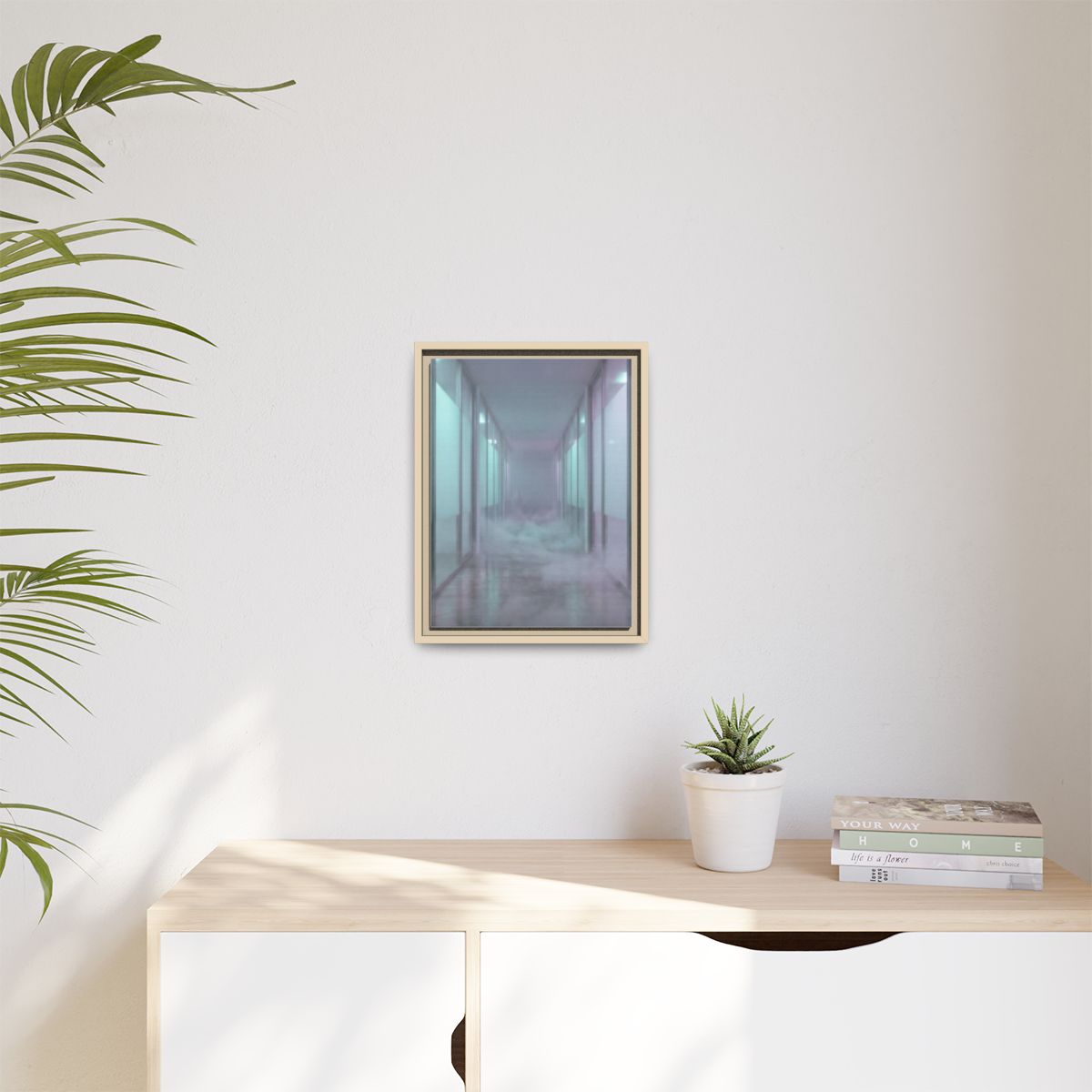 Matte Canvas, Framed - Liminal Corridor Fog Art Print —... |...