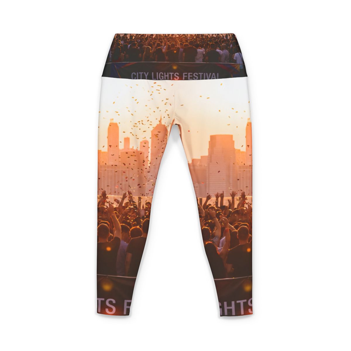 Women's Yoga Pants - City Lights Festival | Echovira Gallery