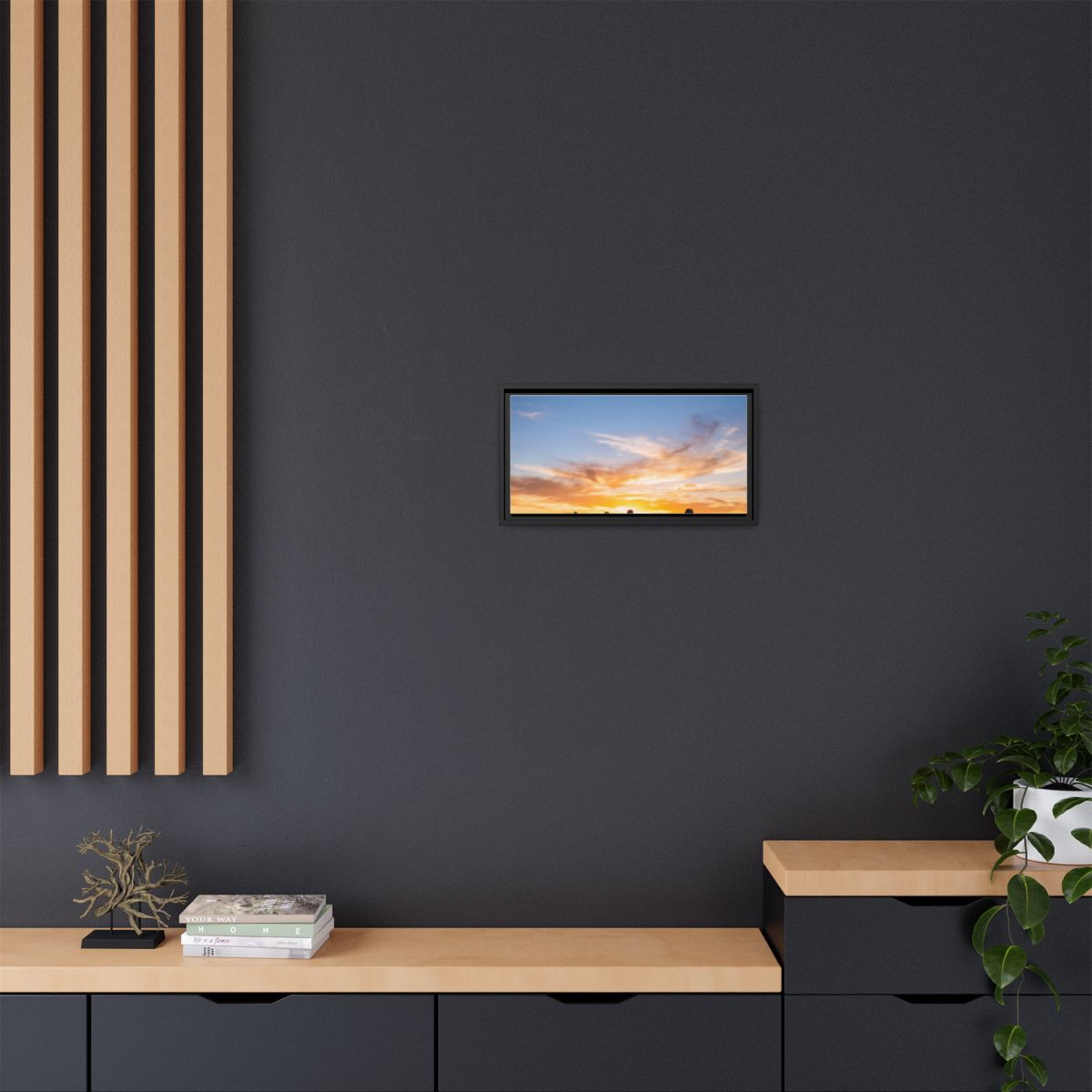 Framed Matte Canvas - Radiant Sunset Art — Black / 1.25"