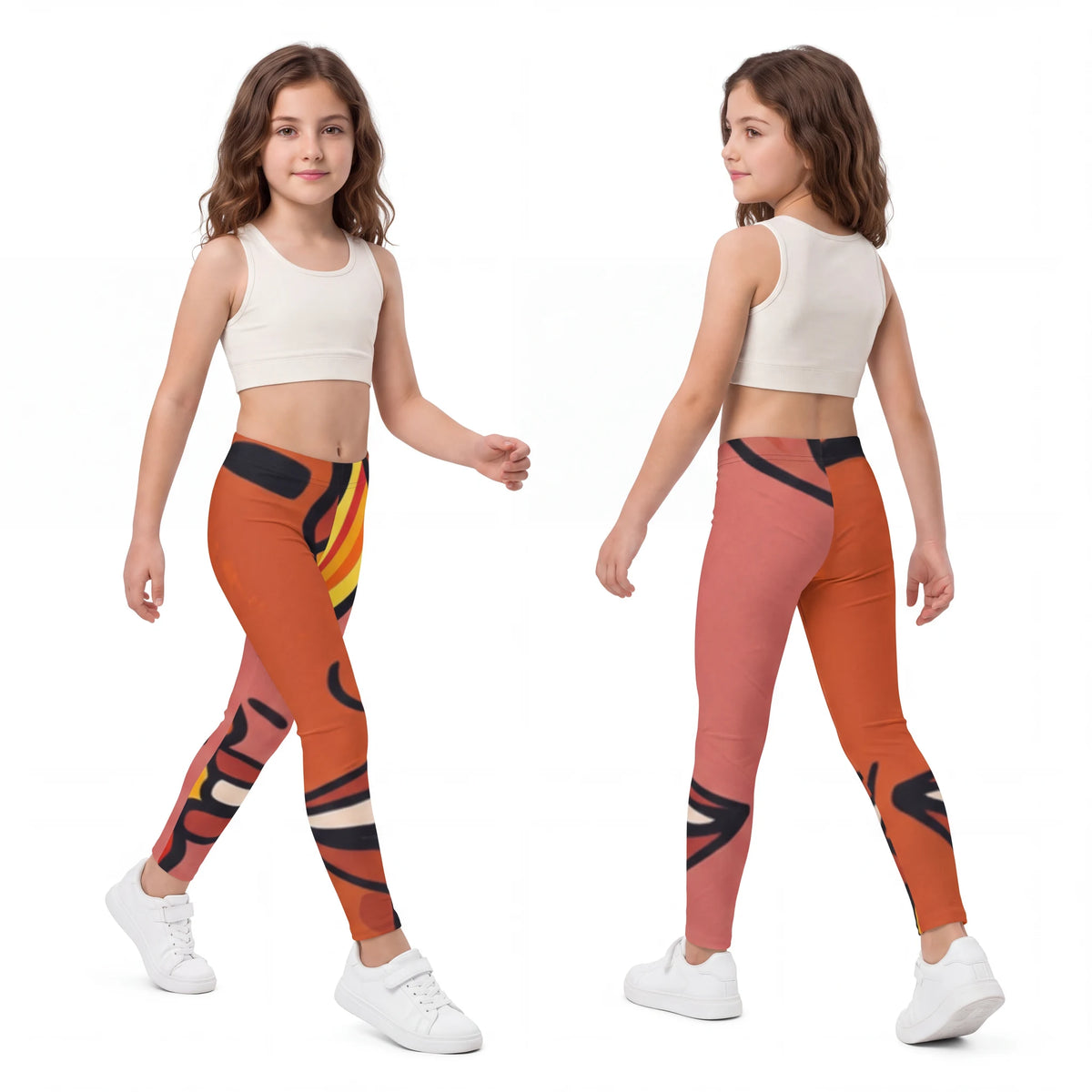 Retro Sunburst Pop Art Kids Leggings