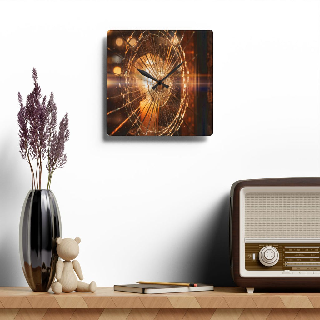 Acrylic Wall Clock - Fractured Glow