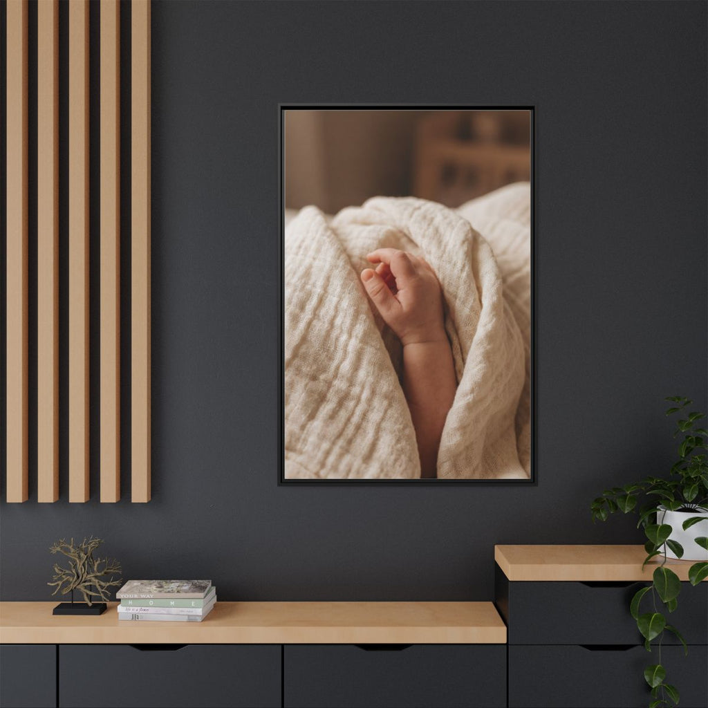 Framed Matte Canvas - Tender Newborn Hand (8×10, 9×12... |...