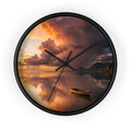 Wall Clock - Golden Hour Solitude Lake Reflection Art |...