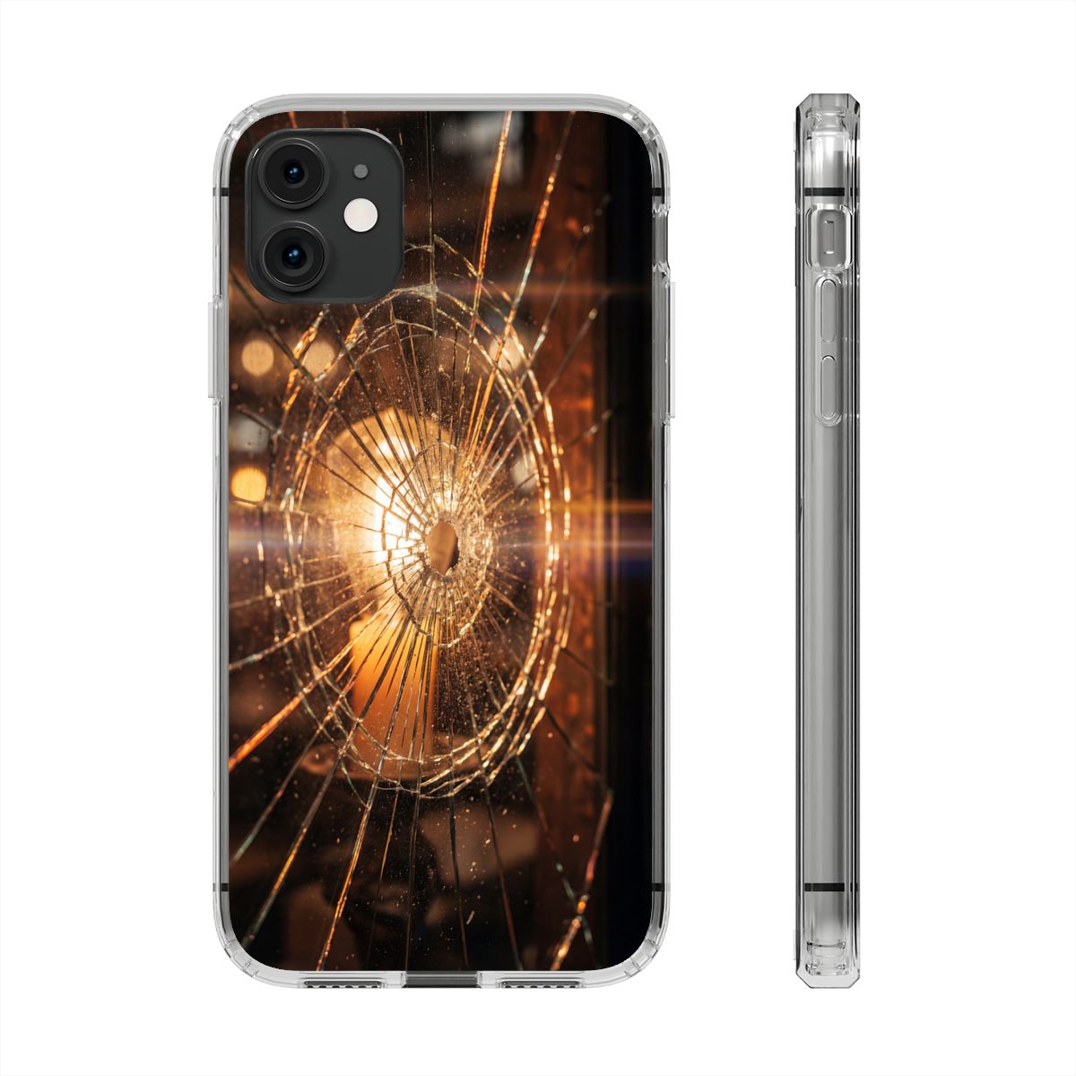 Clear Impact-Resistant Case - Fractured Glow