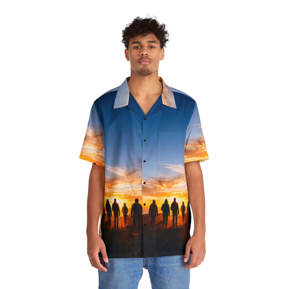 Men's Hawaiian Shirt - Sunset Ridge | Echovira Gallery