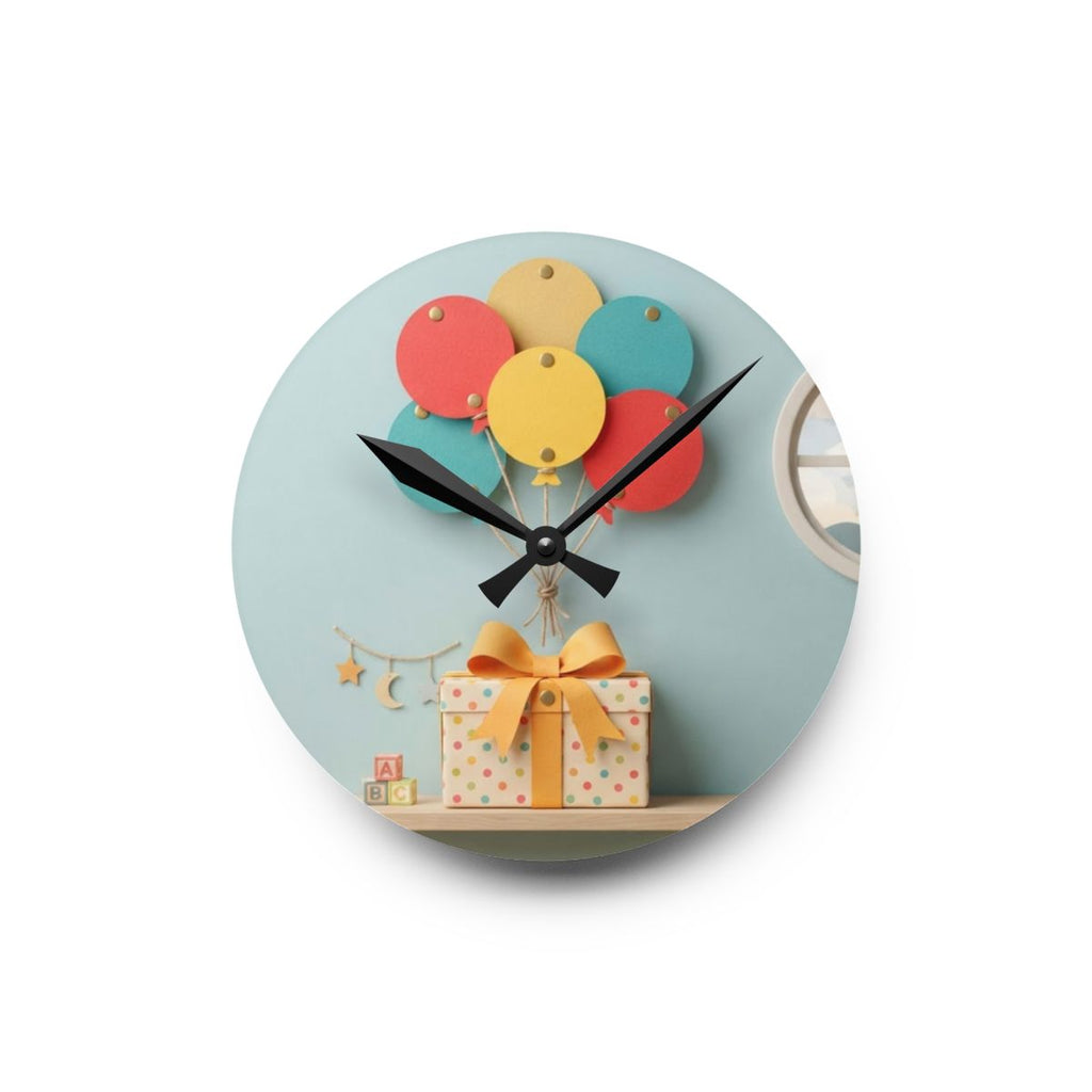 Acrylic Wall Clock - Playful Celebration Time | Echovira...