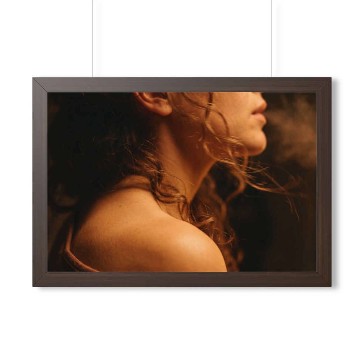 Framed Horizontal Poster - Golden Hour Silhouette Art —... |...