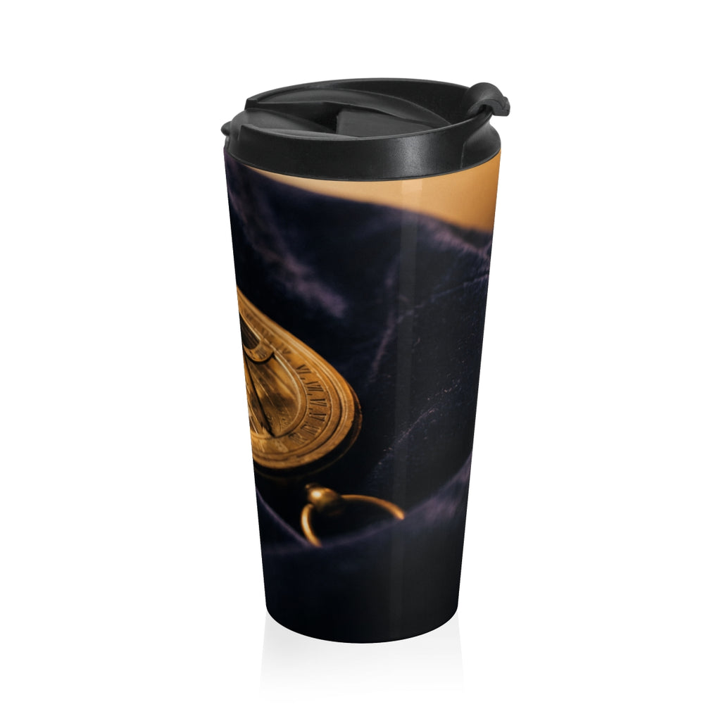 Sundial Compass Stainless Steel Travel Mug