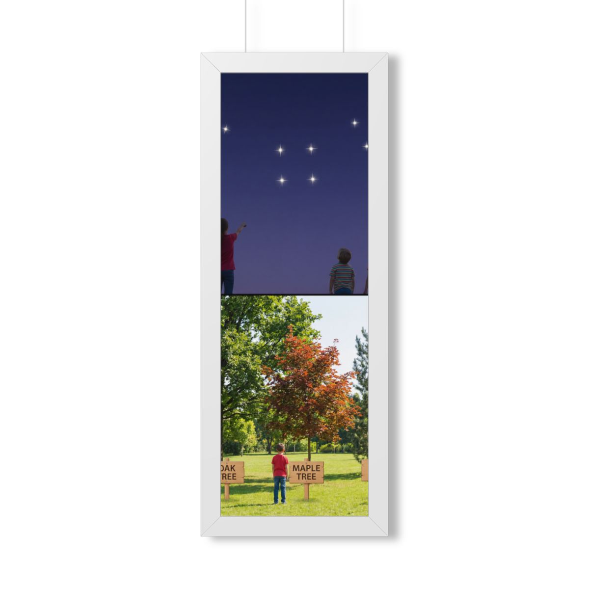 Framed Vertical Poster - Stardust & Forest Discovery — White...