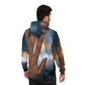 Men's Athletic Hoodie Nocturnal City Rain Art