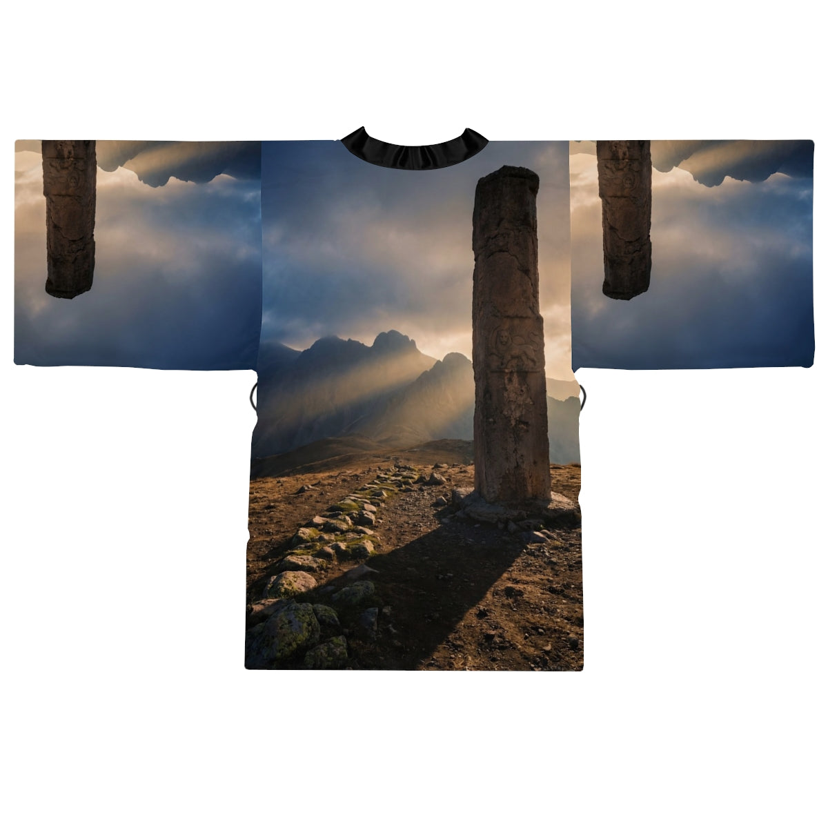 Long Sleeve Kimono Robe - Mystic Monolith Ancient Persian......