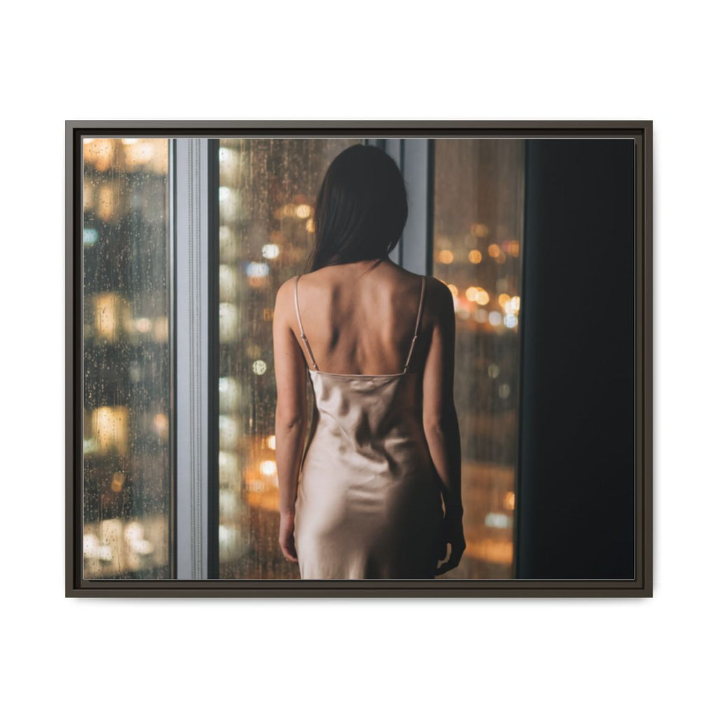 Framed Canvas - Midnight Rain Masterpiece — Espresso / 1.25"